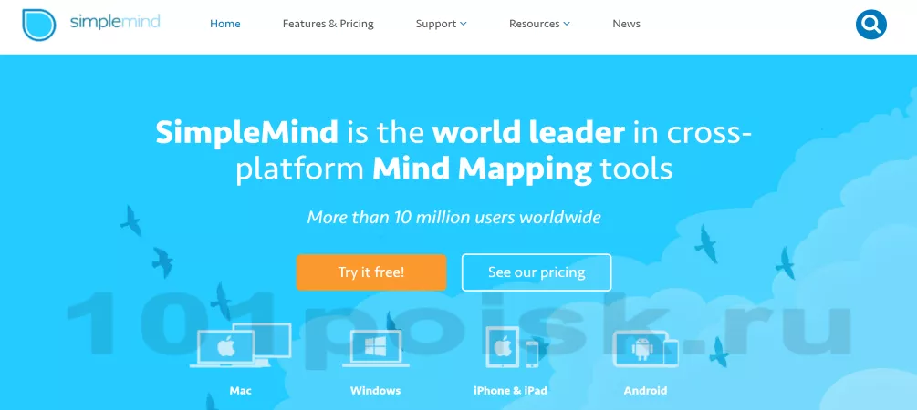 simplemind mind map интеллект(ментальная) карта - диаграмма связей
