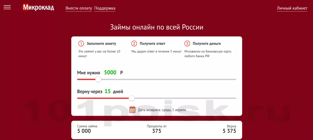 микроклад сервис онлайн займов
