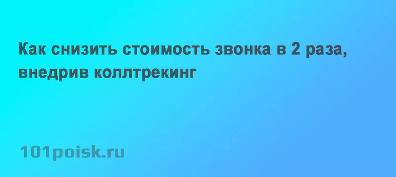 как снизить стоимость звонка в 2 раза, внедрив коллтрекинг